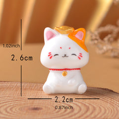 Cat Ornament Cartoon Resin Figurines Decor Dollhouse Fairy Garden Kitten