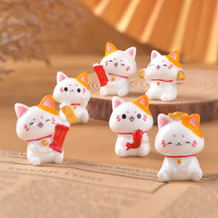 Cat Ornament Cartoon Resin Figurines Decor Dollhouse Fairy Garden Kitten