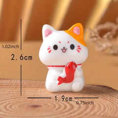 Cat Ornament Cartoon Resin Figurines Decor Dollhouse Fairy Garden Kitten
