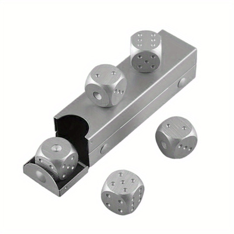 5pcs Aluminum Alloy Metal Dices Table Game Dice Poker Games Dice Set