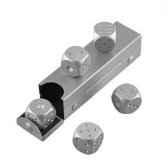 5pcs Aluminum Alloy Metal Dices Table Game Dice Poker Games Dice Set