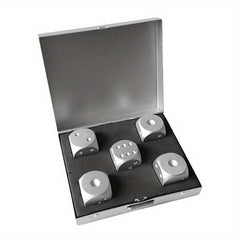 5pcs Aluminum Alloy Metal Dices Table Game Dice Poker Games Dice Set