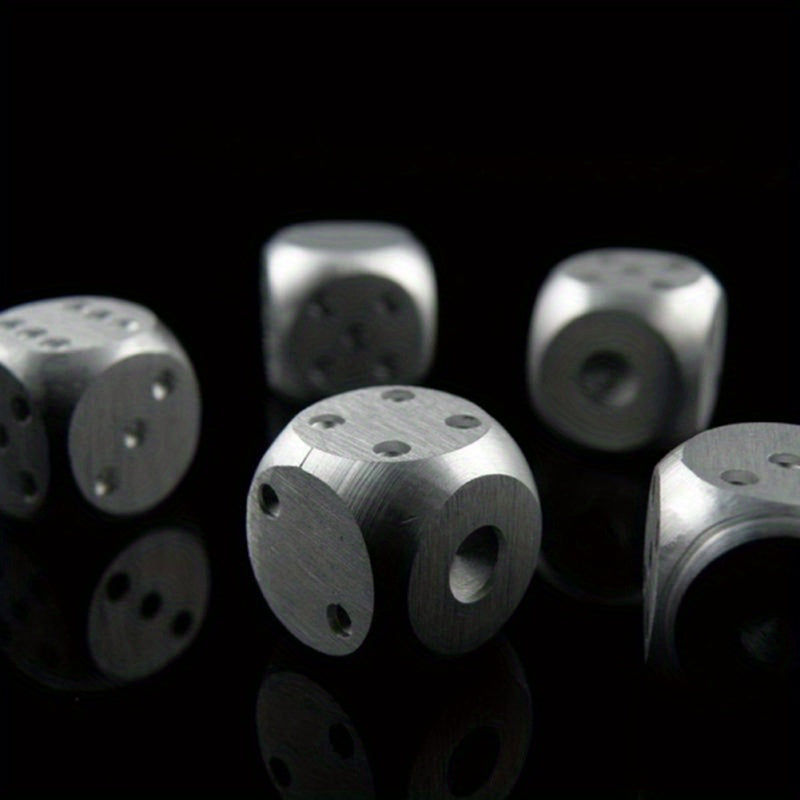 5pcs Aluminum Alloy Metal Dices Table Game Dice Poker Games Dice Set