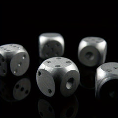 5pcs Aluminum Alloy Metal Dices Table Game Dice Poker Games Dice Set
