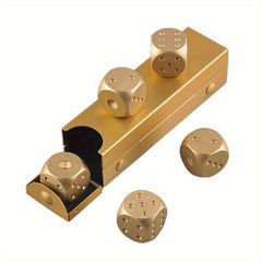 5pcs Aluminum Alloy Metal Dices Table Game Dice Poker Games Dice Set