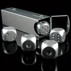 5pcs Aluminum Alloy Metal Dices Table Game Dice Poker Games Dice Set