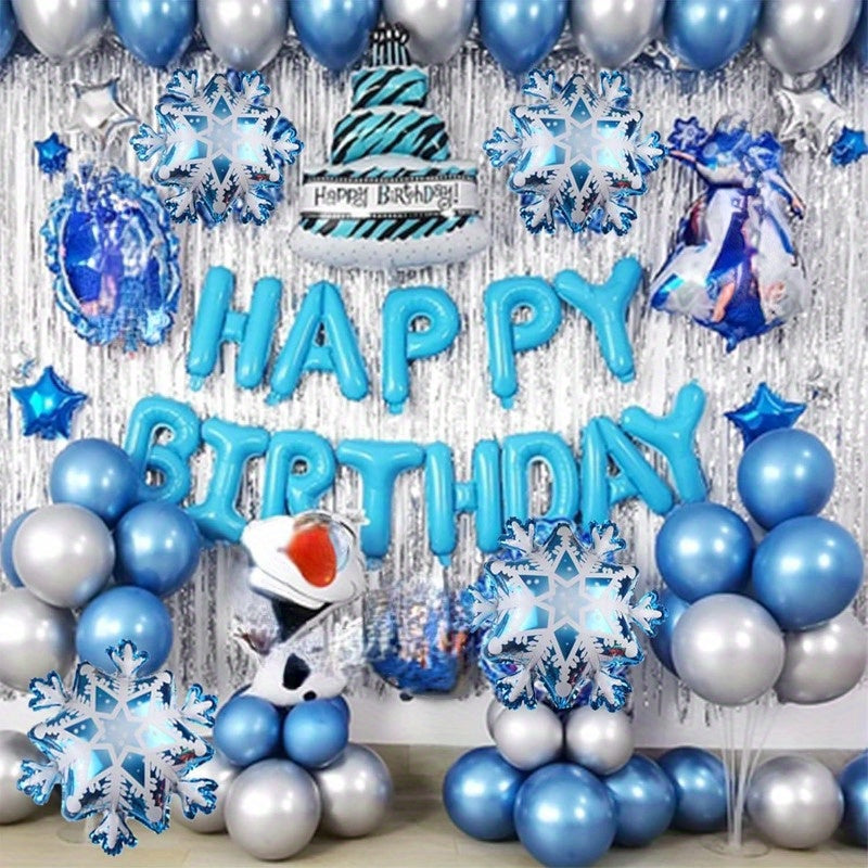 5pcs Large Snowflake Foil Balloons Christmas Winter Party Supplies