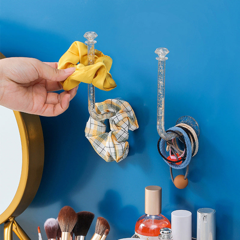 Clear Crystal Wall Hook for Jewelry and Accessories - Multifunctional Organizer
