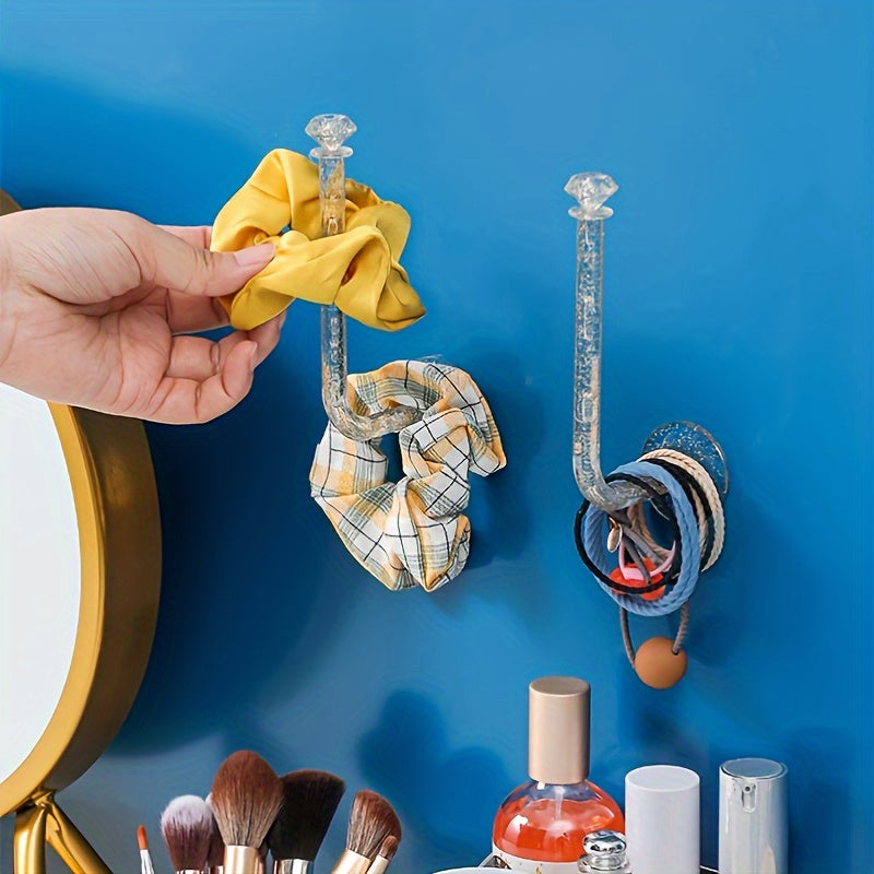 Clear Crystal Wall Hook for Jewelry and Accessories - Multifunctional Organizer