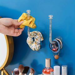 Clear Crystal Wall Hook for Jewelry and Accessories - Multifunctional Organizer