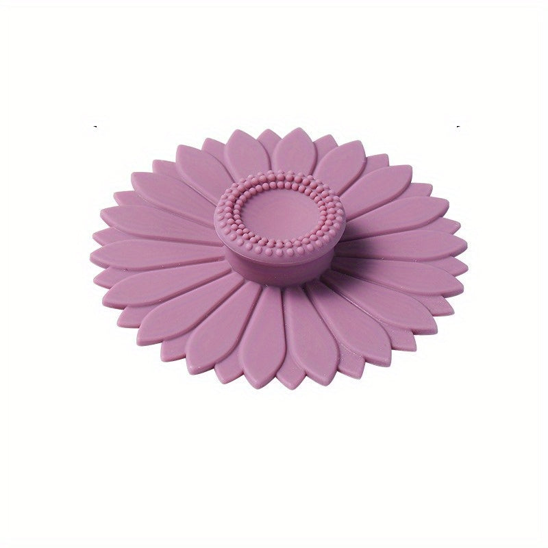 Sunflower Shaped Dustproof Silicone Cup Lids for Most Cup