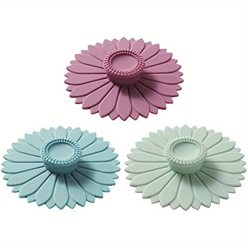 Sunflower Shaped Dustproof Silicone Cup Lids for Most Cup