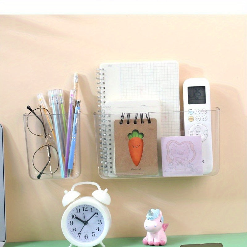 No Punching Wall Mounted Storage Rack Dormitory Bedside Mobile Phone Storage Box