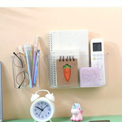 No Punching Wall Mounted Storage Rack Dormitory Bedside Mobile Phone Storage Box