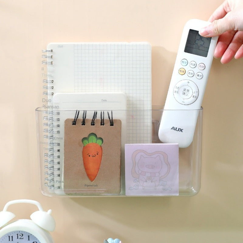 No Punching Wall Mounted Storage Rack Dormitory Bedside Mobile Phone Storage Box