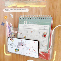 No Punching Wall Mounted Storage Rack Dormitory Bedside Mobile Phone Storage Box