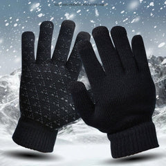 Winter Velvet Warm Gloves For Men Women Knitted Non-slip Touch Screen Gloves
