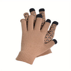 Winter Velvet Warm Gloves For Men Women Knitted Non-slip Touch Screen Gloves