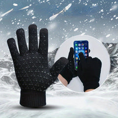 Winter Velvet Warm Gloves For Men Women Knitted Non-slip Touch Screen Gloves
