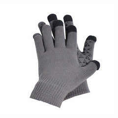 Winter Velvet Warm Gloves For Men Women Knitted Non-slip Touch Screen Gloves