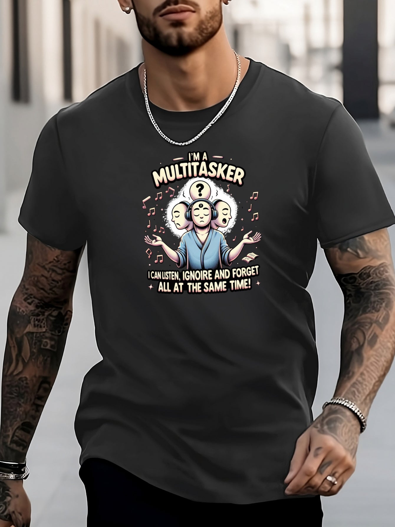 Men's Letters Pattern Shirt Casual Short Sleeve Tee Top