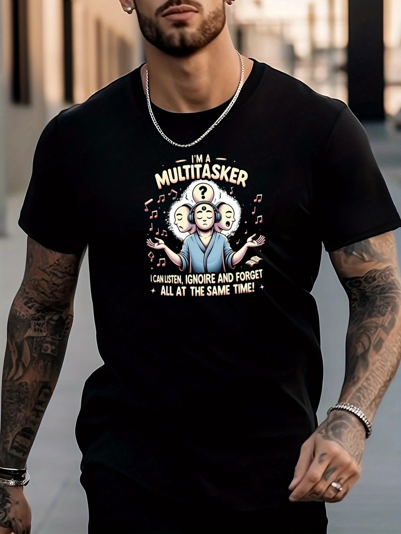 Men's Letters Pattern Shirt Casual Short Sleeve Tee Top