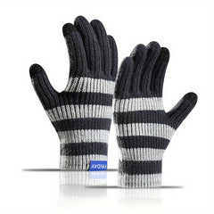 Men's Thick Outdoor Cycling Sports Gloves Coldproof Touch Knitted Winter Warm