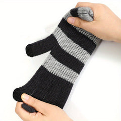 Men's Thick Outdoor Cycling Sports Gloves Coldproof Touch Knitted Winter Warm