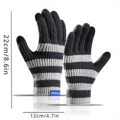 Men's Thick Outdoor Cycling Sports Gloves Coldproof Touch Knitted Winter Warm