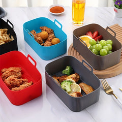 1pc Air Fryer Silicone Tray Baking Basket