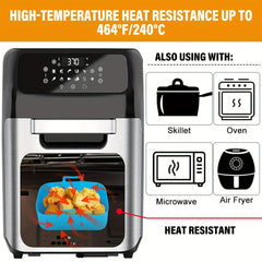 1pc Air Fryer Silicone Tray Baking Basket