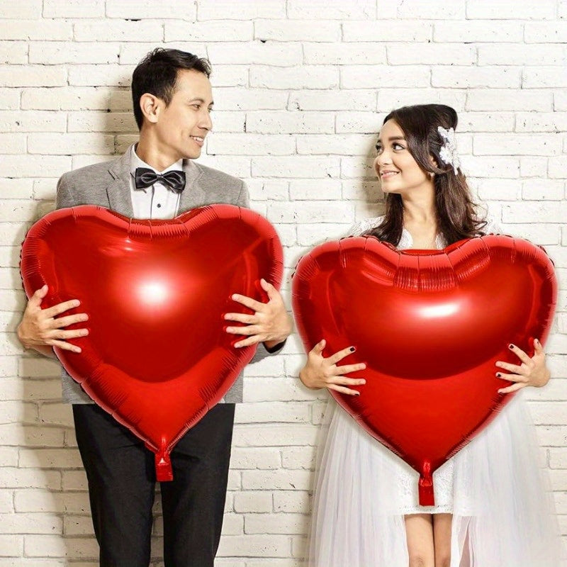 4pcs Large Red Heart Balloon 81x28cm for Wedding, Anniversary, Christmas Party