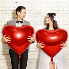 4pcs Large Red Heart Balloon 81x28cm for Wedding, Anniversary, Christmas Party
