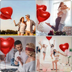 4pcs Large Red Heart Balloon 81x28cm for Wedding, Anniversary, Christmas Party