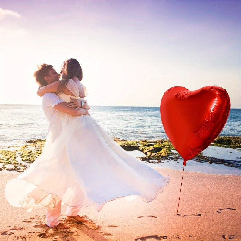 4pcs Large Red Heart Balloon 81x28cm for Wedding, Anniversary, Christmas Party