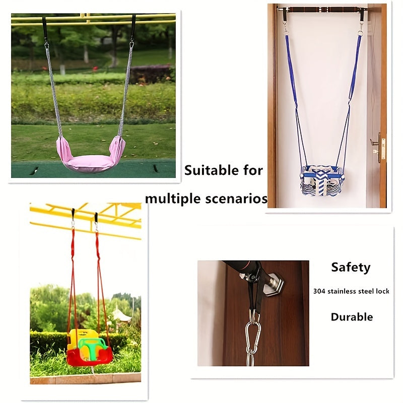 2pcs Outdoor Hanging Straps Tree Swing Kit Hammocks Stands & Accessories