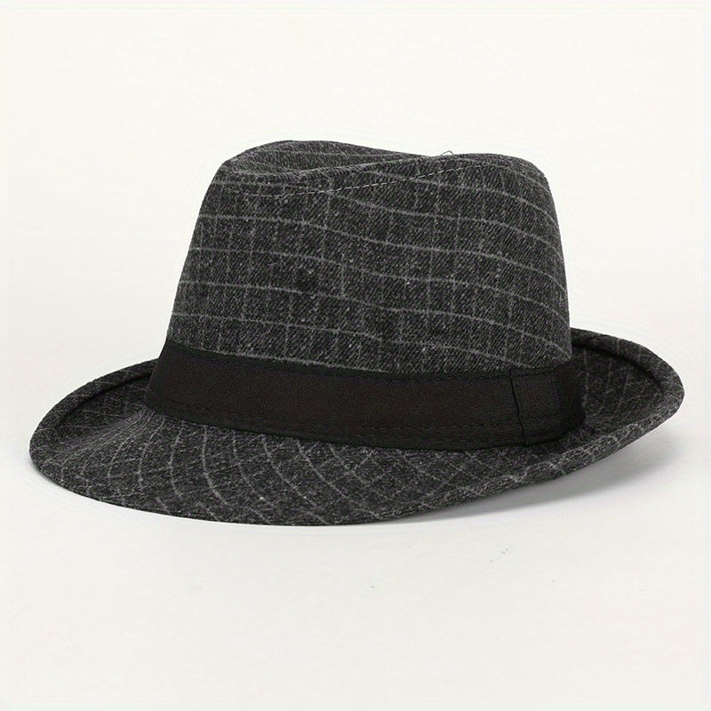 Classic Plaid Vintage Top Hat Sun Hat for Men Women
