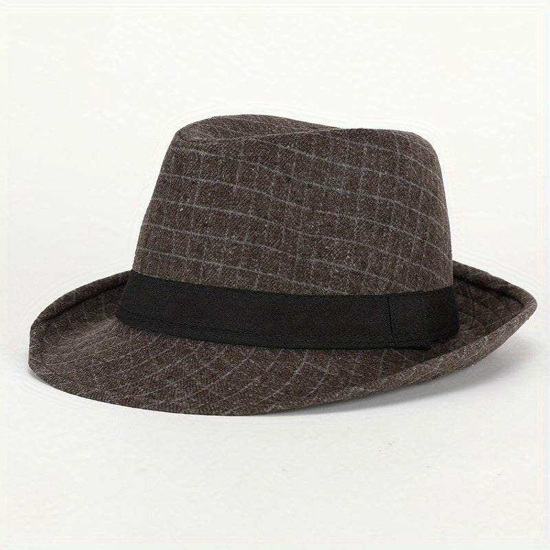 Classic Plaid Vintage Top Hat Sun Hat for Men Women