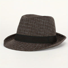 Classic Plaid Vintage Top Hat Sun Hat for Men Women