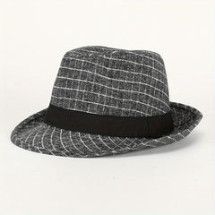 Classic Plaid Vintage Top Hat Sun Hat for Men Women