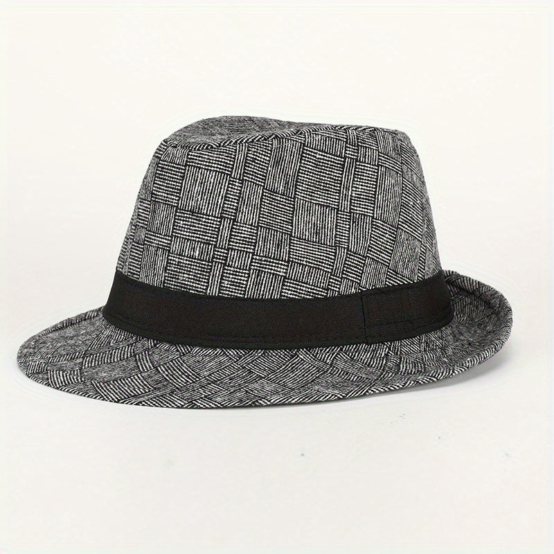 Classic Plaid Vintage Top Hat Sun Hat for Men Women