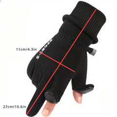 Men's Winter Cycling Gloves Touch Screen Waterproof Windproof Sports Gloves
