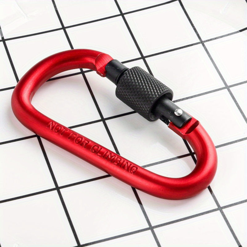 10pcs D-shaped Buckle w/ Lock Screw Cap Aluminum Alloy Backpack Hanging Buckle
