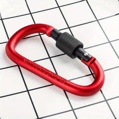 10pcs D-shaped Buckle w/ Lock Screw Cap Aluminum Alloy Backpack Hanging Buckle