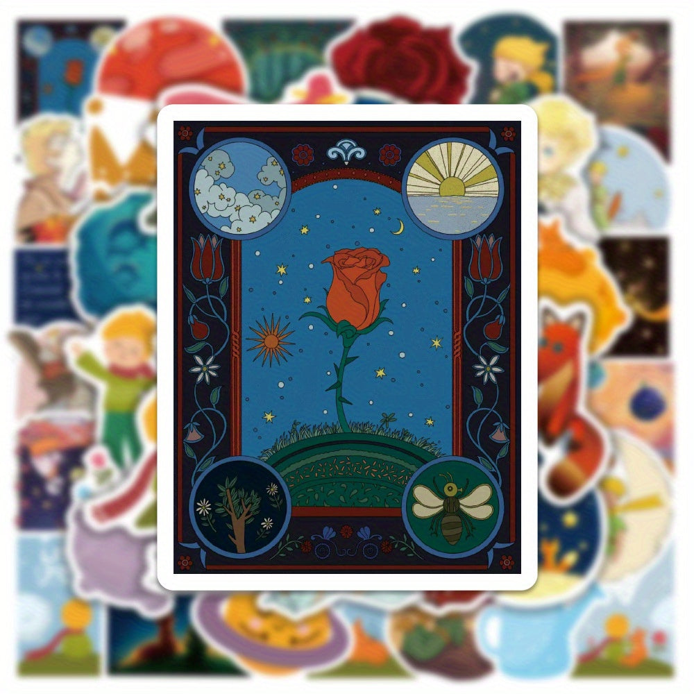 50pcs Prince Rose Sticker Fairy Tale H Cartoon Waterproof Anime Guka Sti