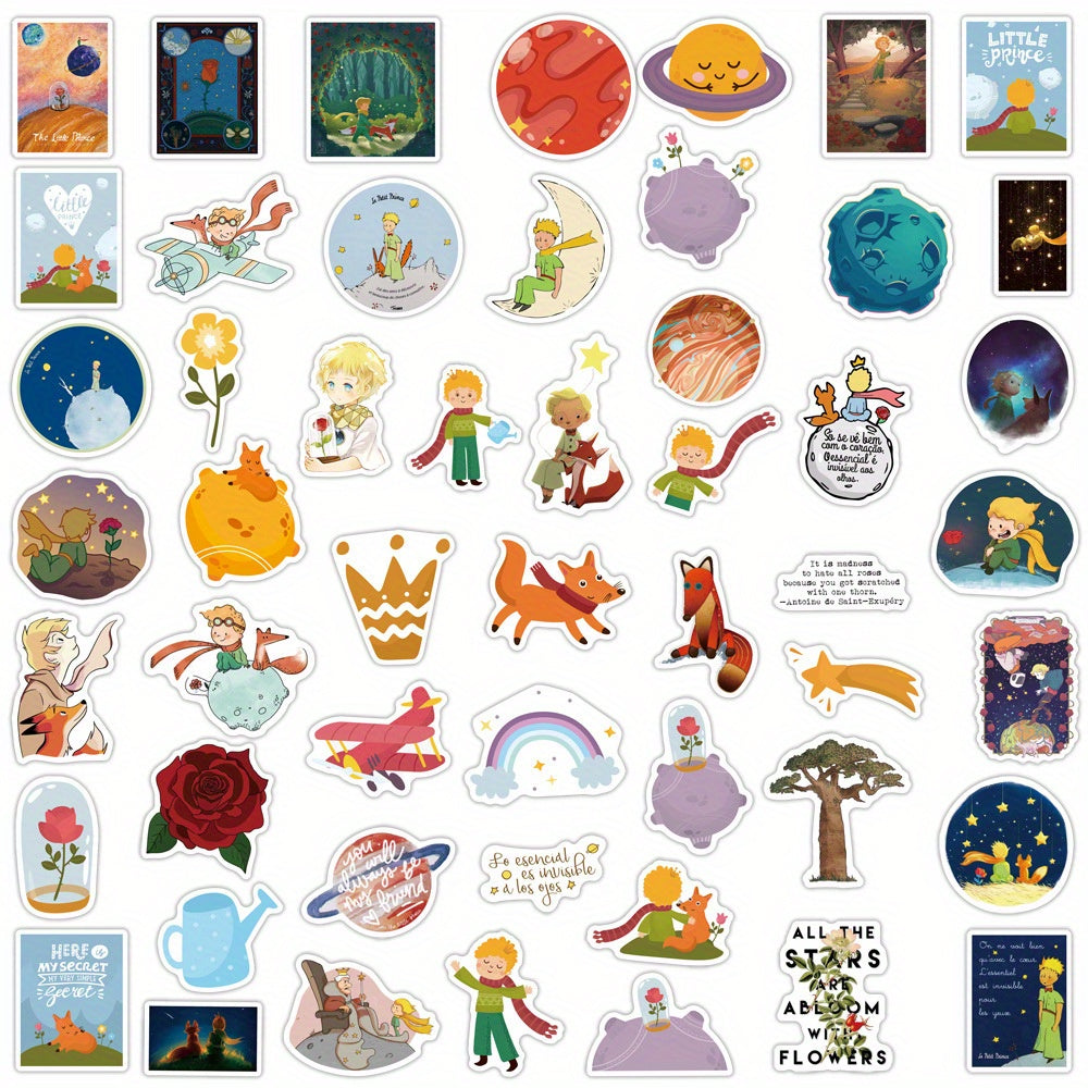 50pcs Prince Rose Sticker Fairy Tale H Cartoon Waterproof Anime Guka Sti