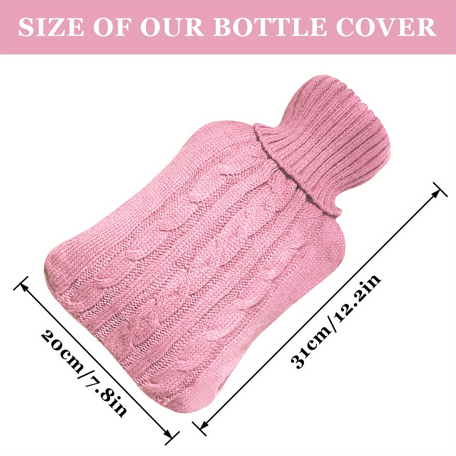 Soft Knitted Hot Water Bottle Cover Removable & Washable Comfortable Hot Bag