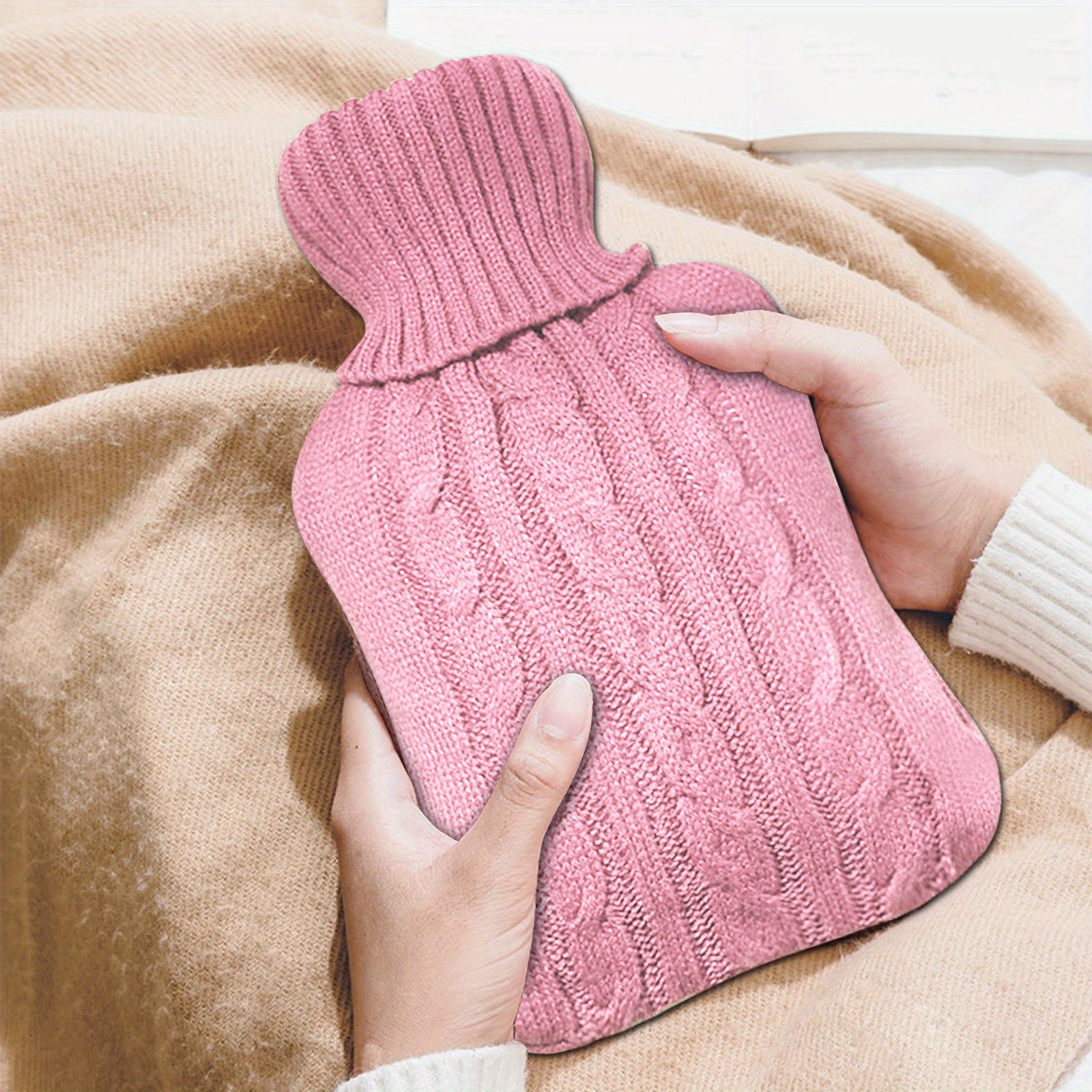 Soft Knitted Hot Water Bottle Cover Removable & Washable Comfortable Hot Bag