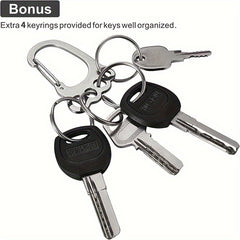 Foot Shaped Keychain w/ 4 Rings Stainless Steel Quick Release Keyring