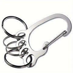 Foot Shaped Keychain w/ 4 Rings Stainless Steel Quick Release Keyring